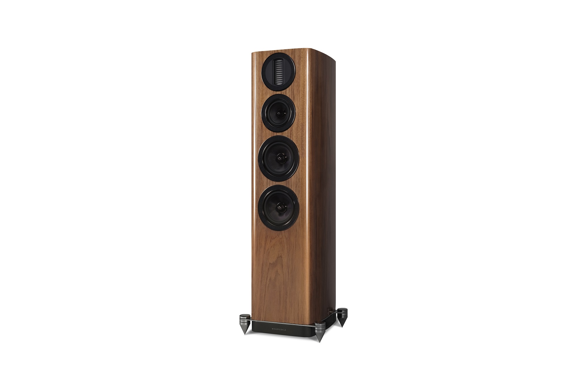 seitliche Front Wharfedale Aura 3 Walnut