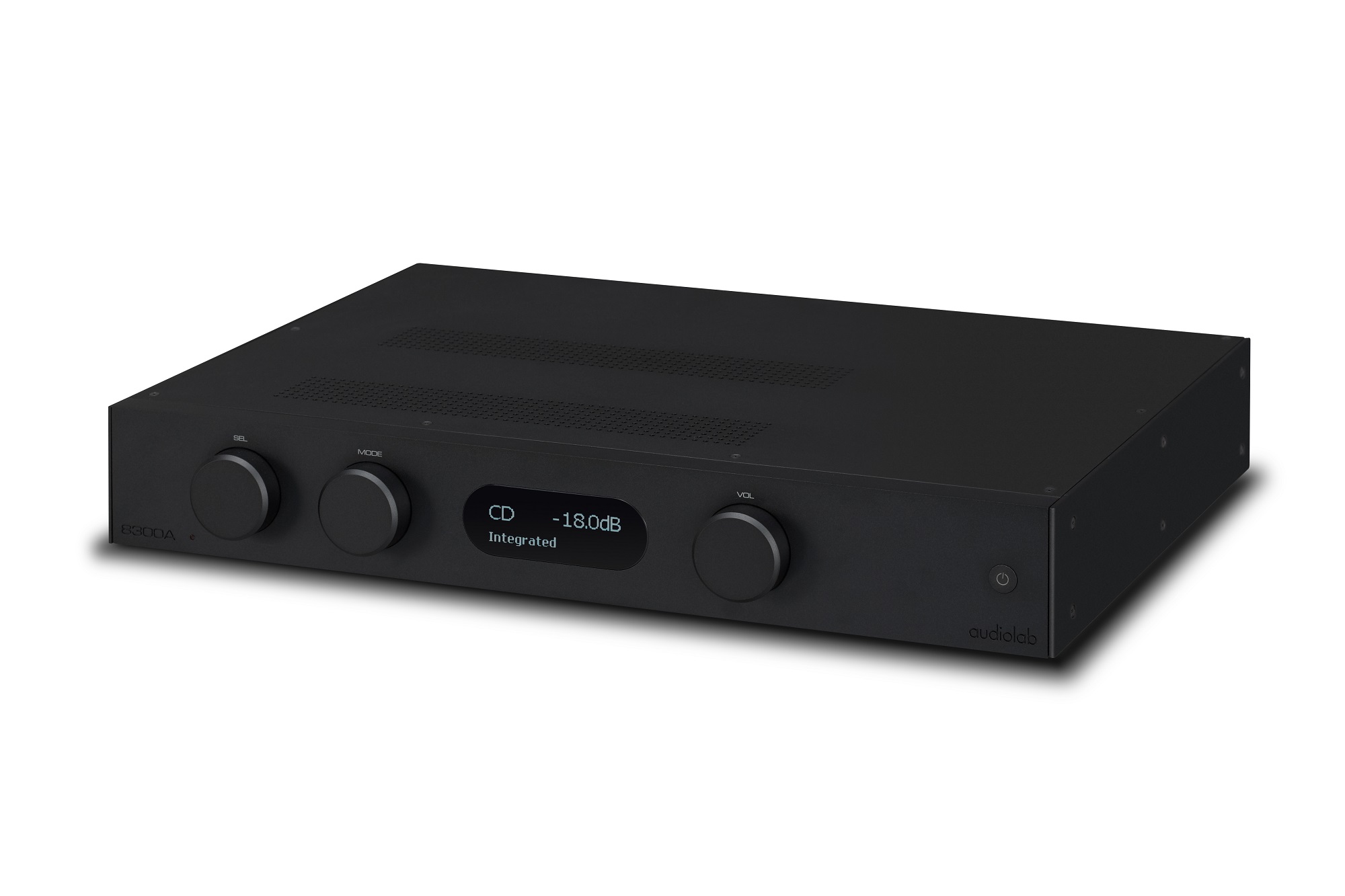 seitliche Front audiolab 8300A Aluminium Black