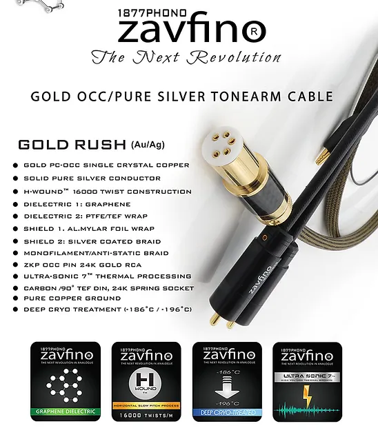 Kabel Zavfino GOLDRUSH - DIN 0° auf RCA 1,5m