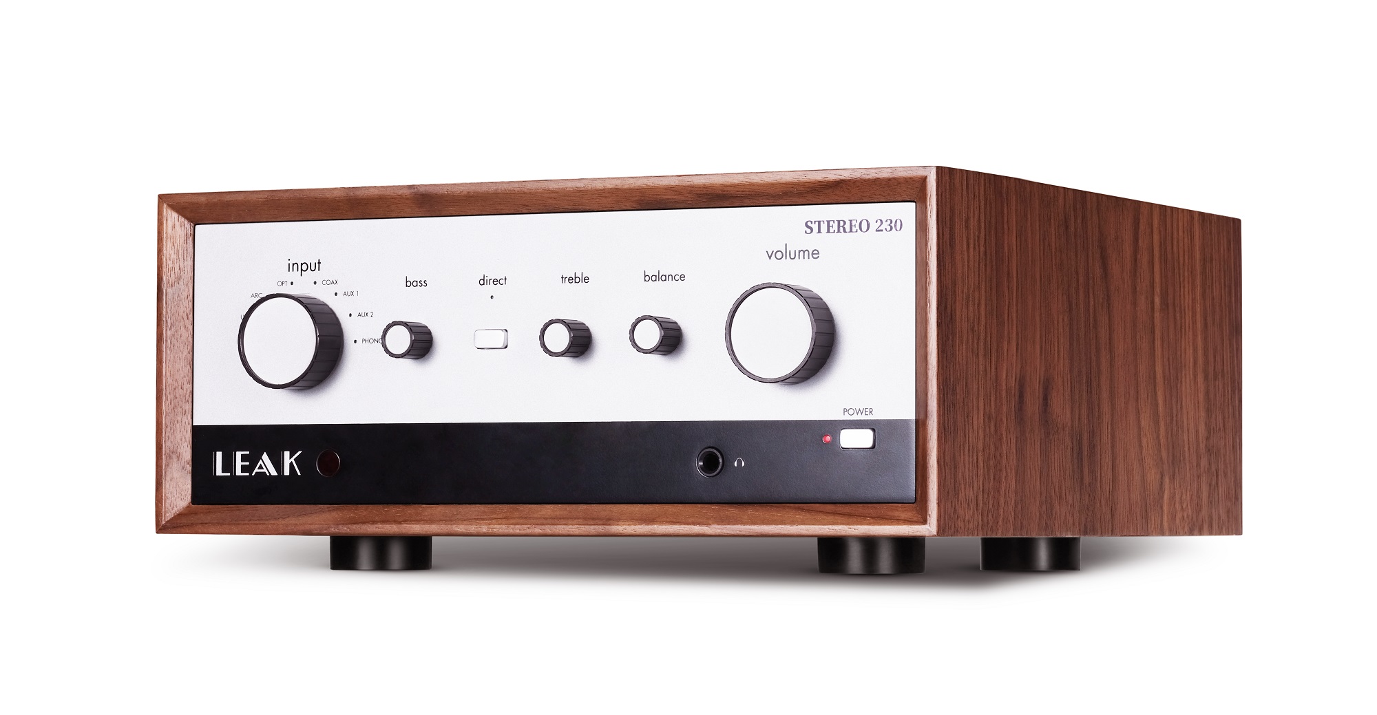 seitliche Front LEAK Stereo 230 Walnuss