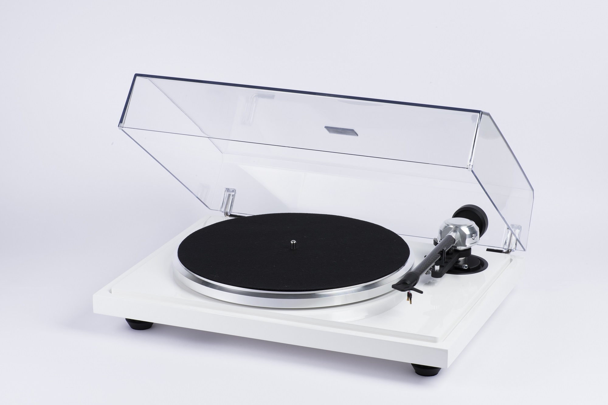 seitliche Front European Audio Team B-Sharp White incl. Ortofon 2MBlue