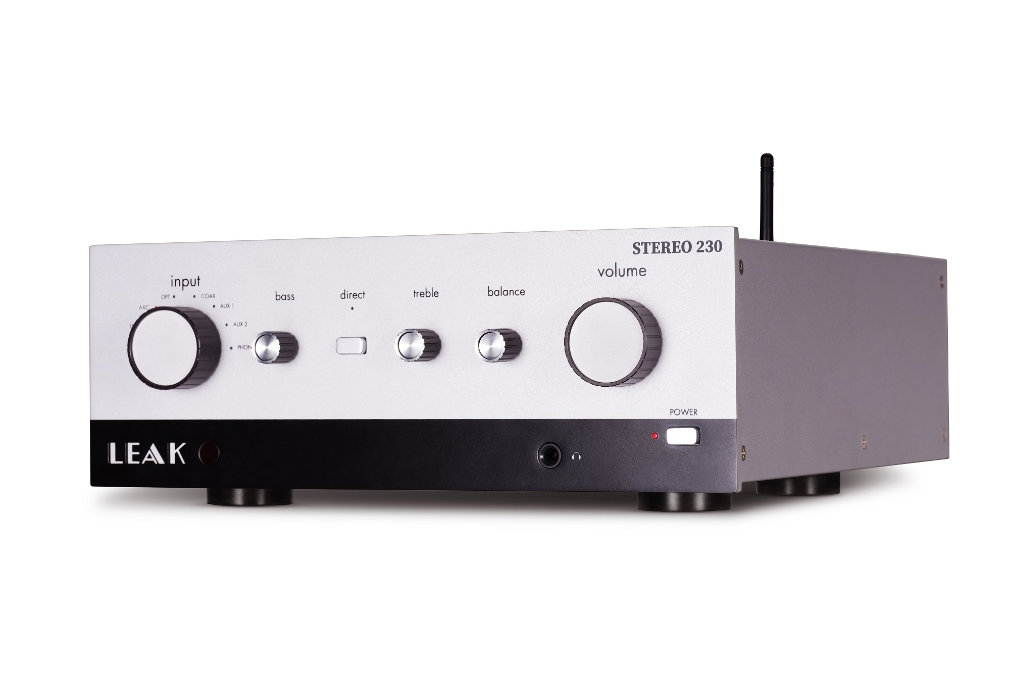 seitliche Front LEAK Stereo 230 Silber