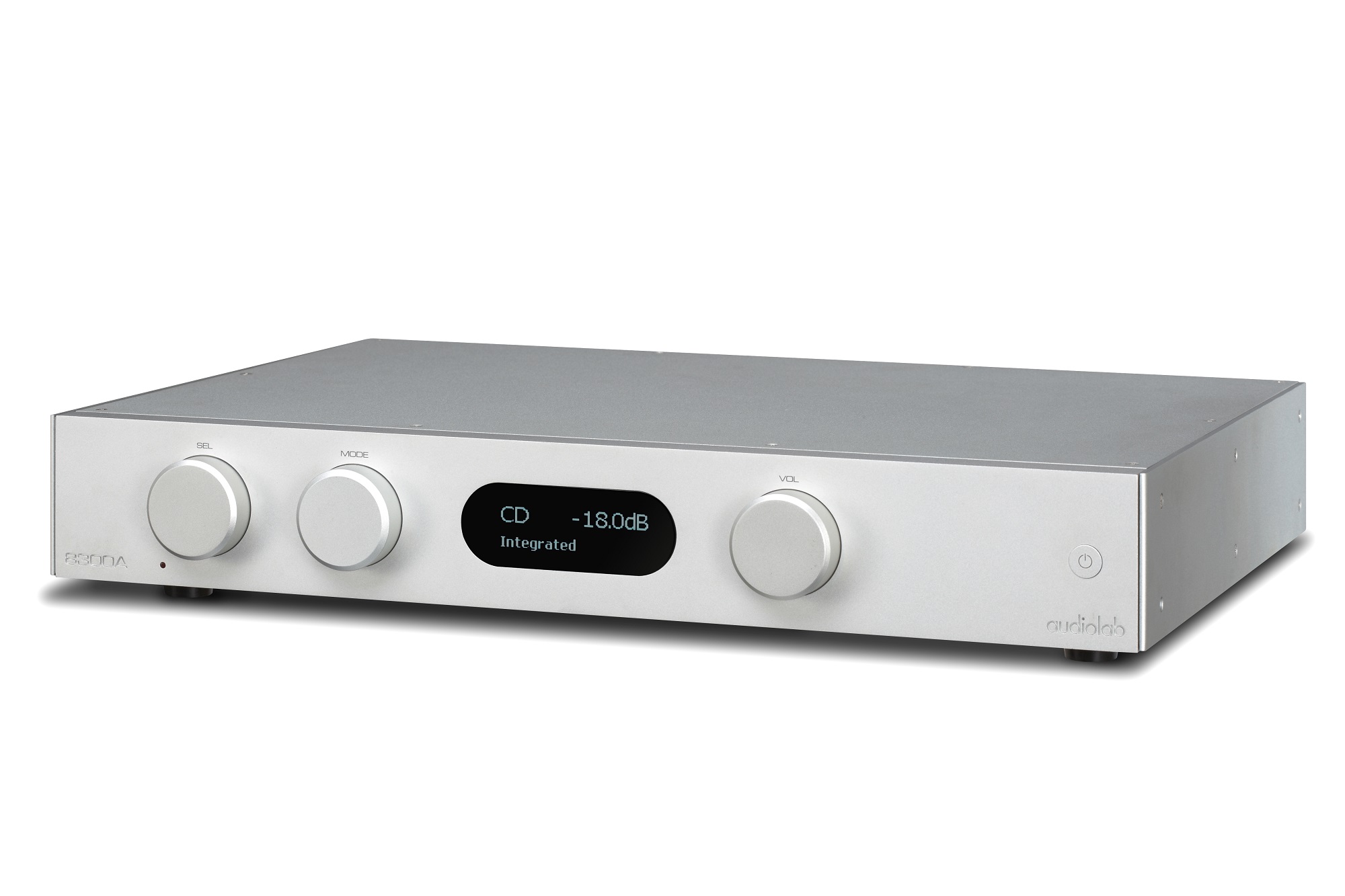 seitliche Front audiolab 8300A Aluminium Silver