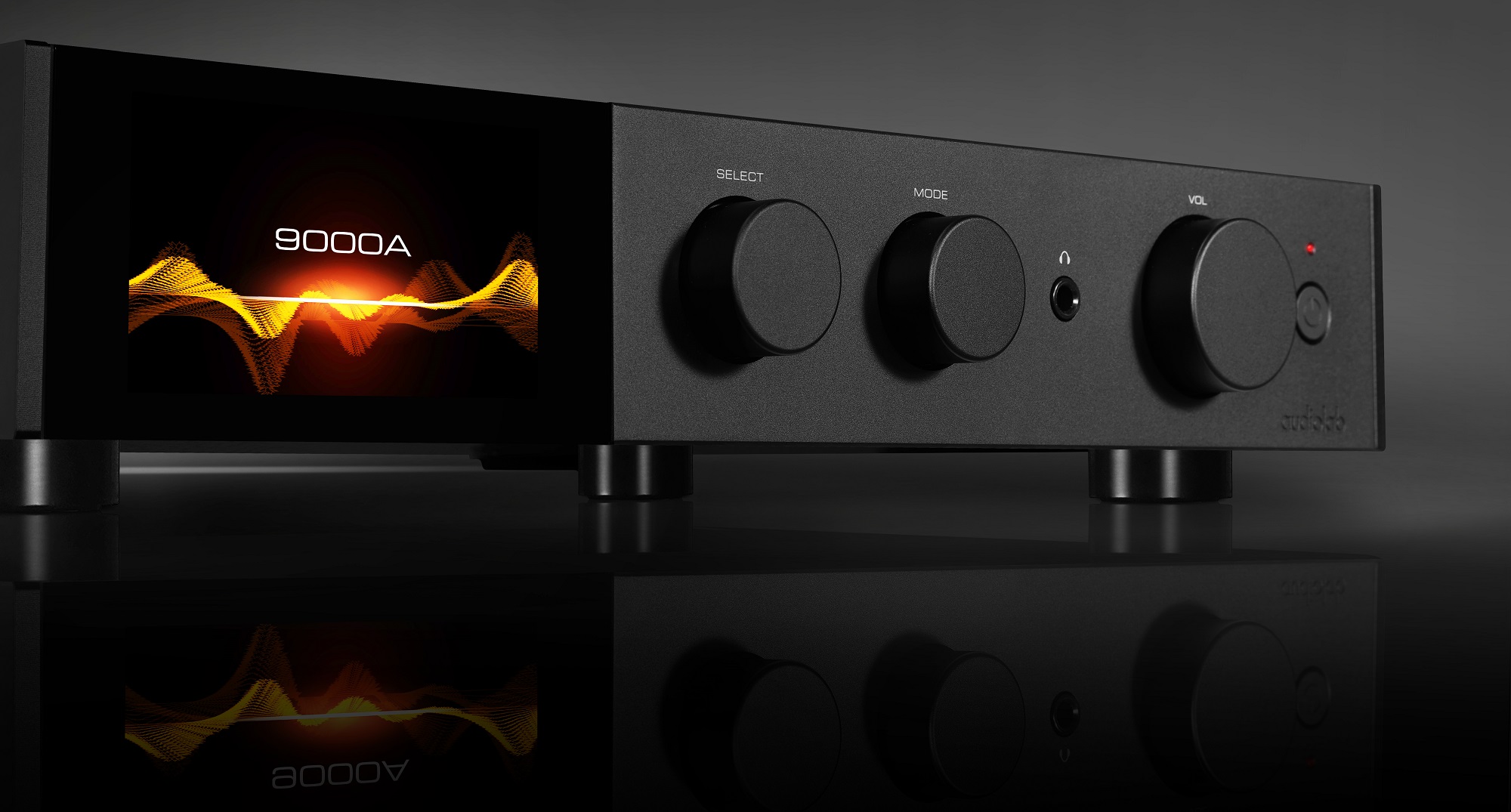 seitliche Front audiolab 9000A Black