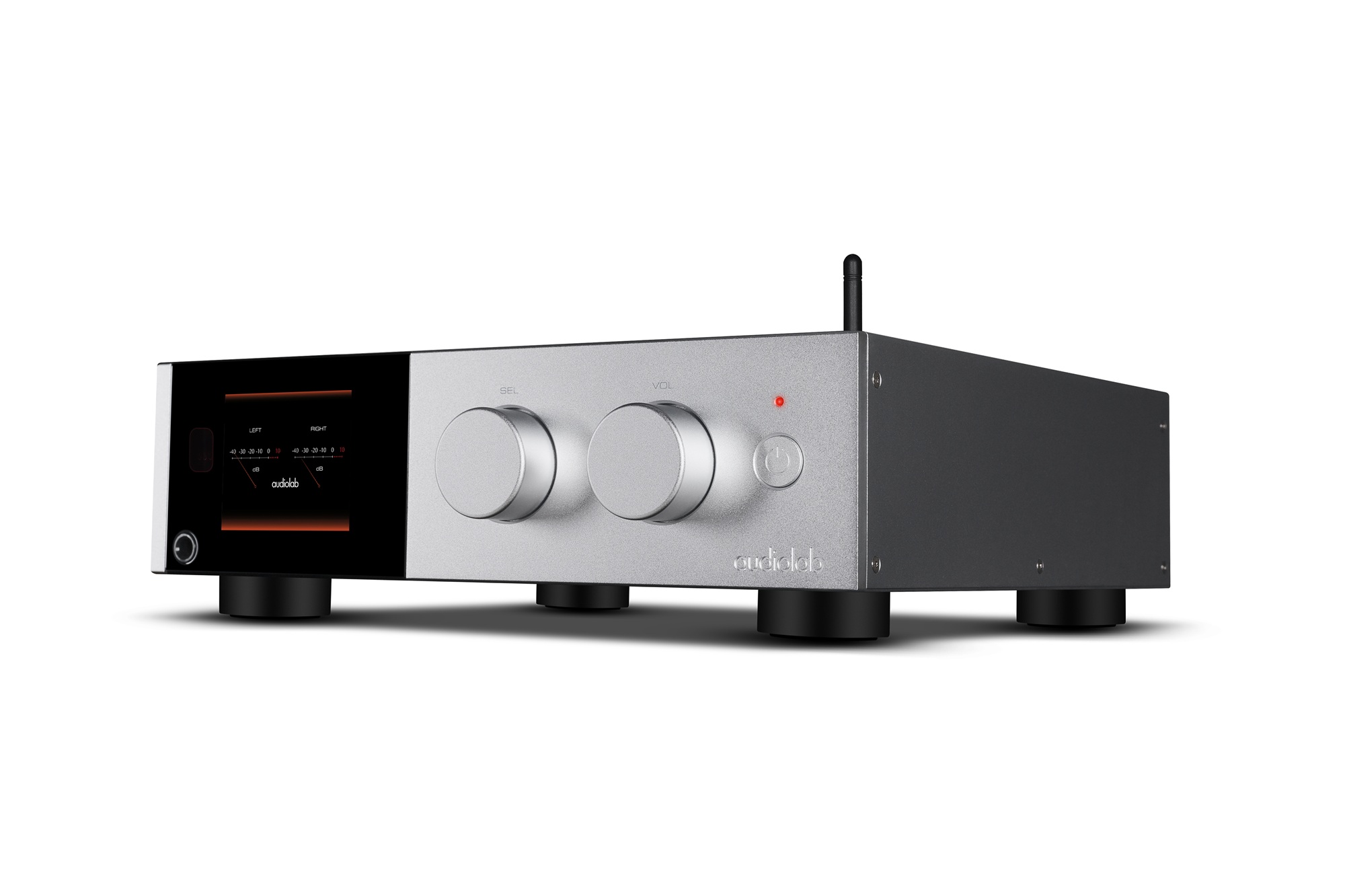 seitliche Front audiolab D9 Silver